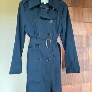 Michael Kors Navy Double-Breasted Trench Coat